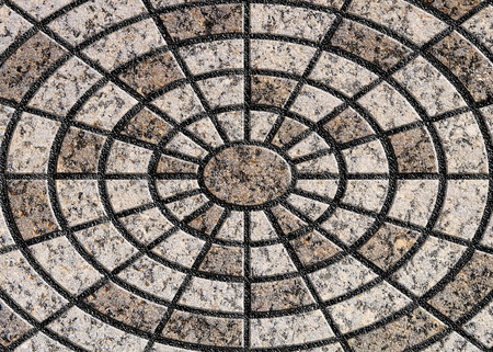 Circle design stone floor tilesの写真素材