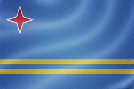 Aruba flag on the fabric texture backgroundの写真素材