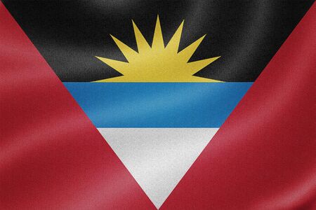 Antigua and Barbuda flag on the fabric texture background