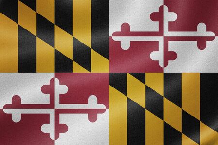 Maryland flag on the fabric texture backgroundの写真素材