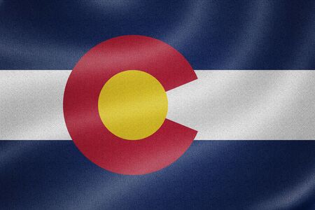 Colorado flag on the fabric texture backgroundの写真素材