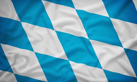 Bavaria lozengy flag on the fabric texture background,Vintage styleの写真素材