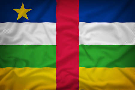 Central African flag on the fabric texture background,Vintage styleの写真素材