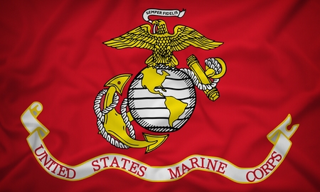 United States Marine Corps flag on the fabric texture background,Vintage styleの写真素材