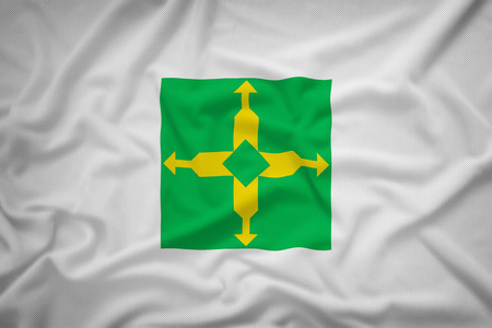 Distrito Federal ,Brasil flag on the fabric texture background,Vintage styleの写真素材
