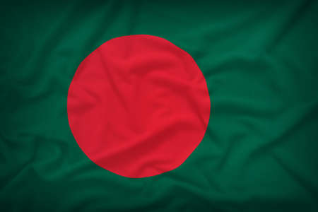 Bangladesh flag on the fabric texture background,Vintage styleの写真素材