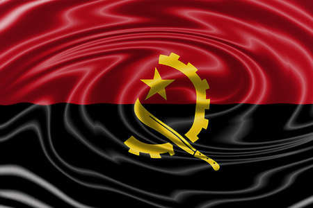 Angola waving flagの写真素材