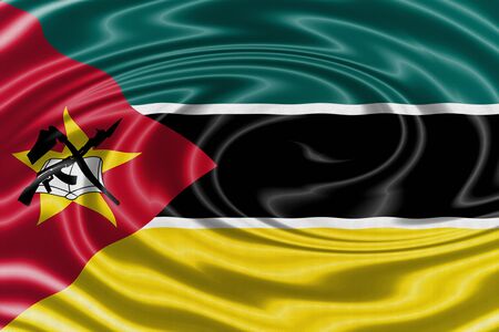 Mozambique waving flagの写真素材
