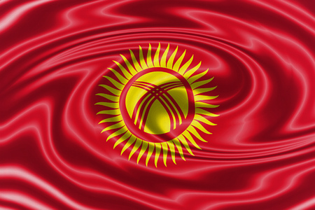 Kyrgyzstan waving flagの写真素材