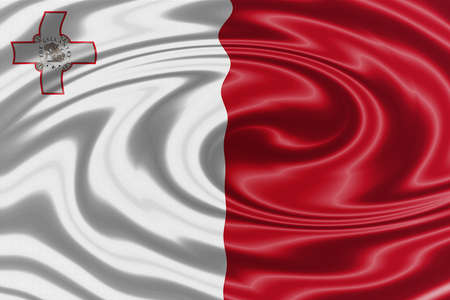 Malta waving flagの写真素材