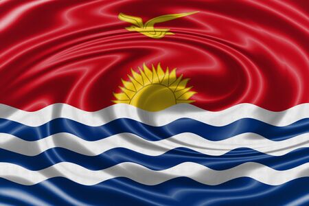 Kiribati waving flagの写真素材