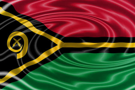 Vanuatu waving flagの写真素材