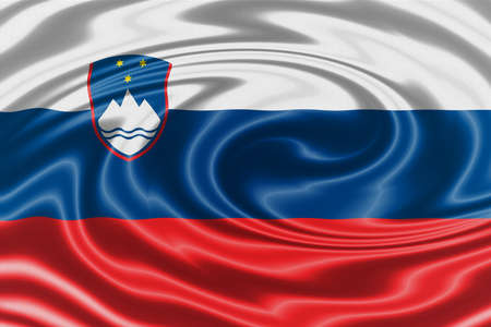 Slovenia waving flagの写真素材