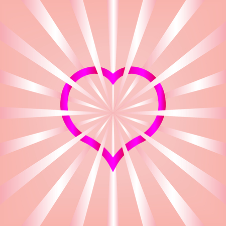 ribbon heart shape on pink background.のイラスト素材