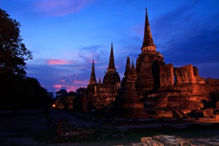 Wat phrasri sanphet twightlight shotの写真素材