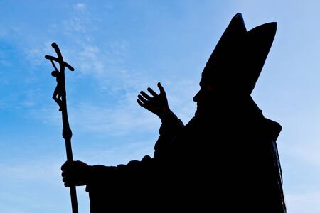 Silhouette Photo of Pope John Paul the secondの写真素材