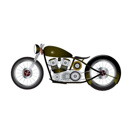 chopper motorcycleのイラスト素材