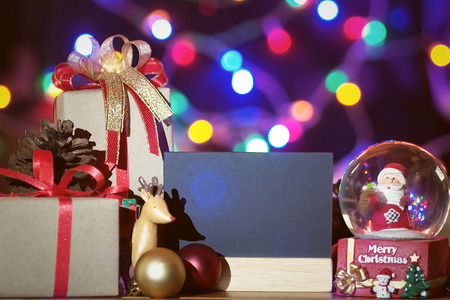 Gifts for special moments flat lay with copy space bokeh backgroundの写真素材
