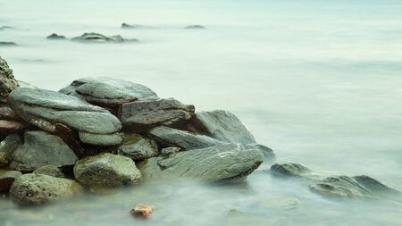 stone and oceanの写真素材
