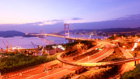 Tsing-Ma Bridge - Hong Kongの写真素材