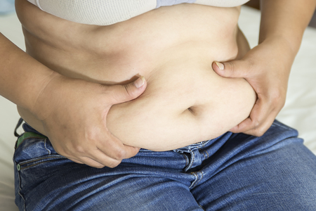 Women body fat bellyの写真素材