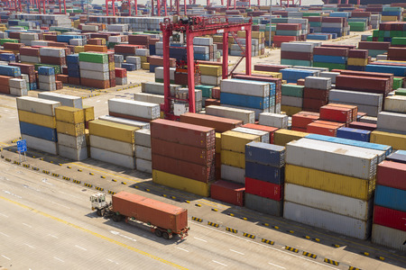 Container,container ship in import export and business logistic.の写真素材