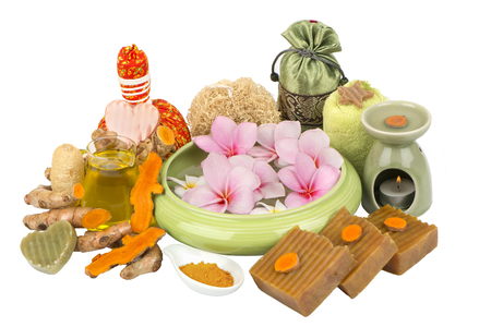 Spa and bath concept with natural soapの写真素材