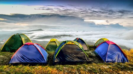 Camping morningの写真素材