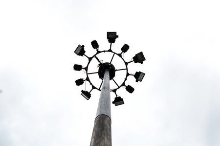 Electricity post in Parkの写真素材