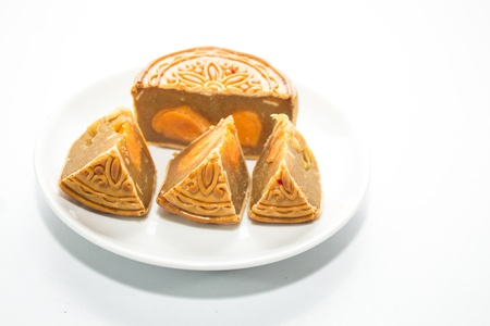 Festival moon cake on white background