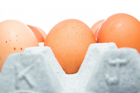 Dozen fresh brown eggs of a hen 