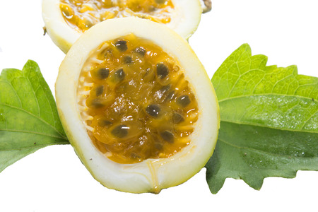 Passion fruit  isolated on white 