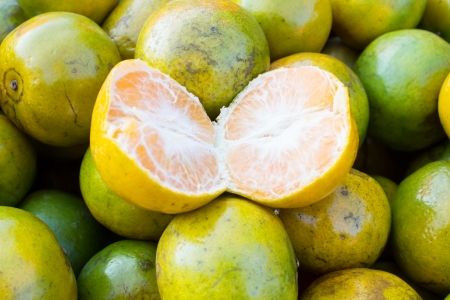 Fresh Orange in Marketの写真素材