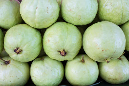 guava isolated against white, fruit with green color from tropical zone