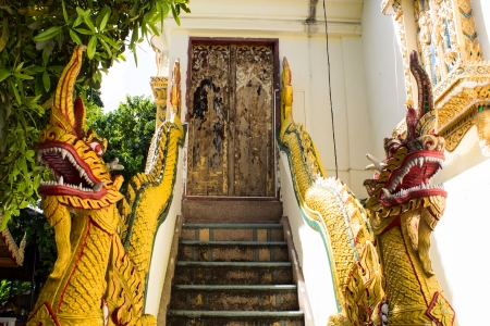 Naga staircase in the templeの写真素材