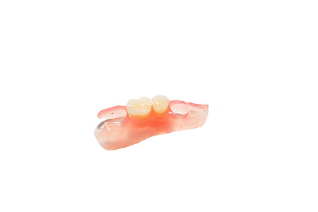 Dentures on whiteの写真素材
