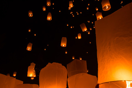 Thai people floating lamp