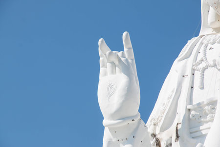 Thailand Guan Yin statue under construction, Wat huay pla kang , Chiang Rai, Thailandの写真素材