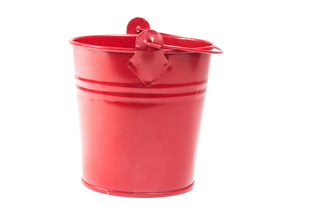 red miniature metal bucketの写真素材
