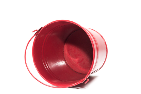 red miniature metal bucketの写真素材