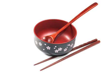 Traditional tableware of Japan chopsticks and bowlの写真素材