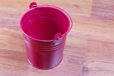 red miniature metal bucketの写真素材