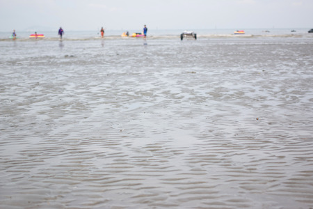 Flowing water at low tide on the Dutch North Sea coastの写真素材