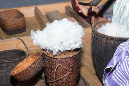 Cotton prepare for make cotton thread Thai styleの写真素材