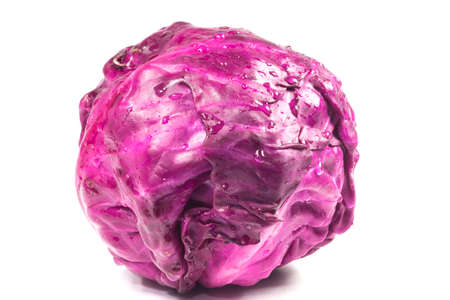 fresh Purple cabbage on a white backgroundの写真素材