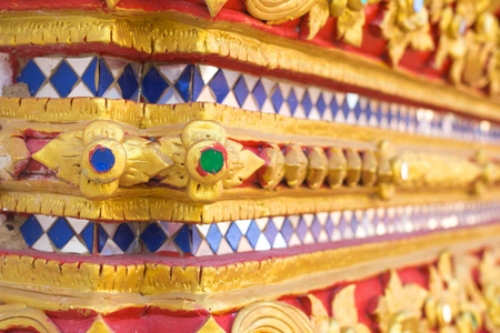 Thailand stripes art on Base pattern templeの写真素材