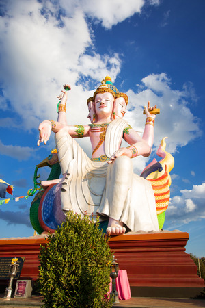 The biggest Brahma, the Hindu God of Creation, is located at chiangraiTempleの写真素材
