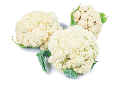 Cauliflower isolated on white backgroundの写真素材