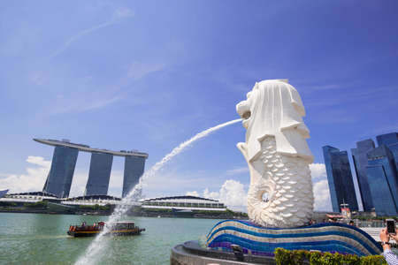 morning at Singapore Marina Bayのeditorial素材