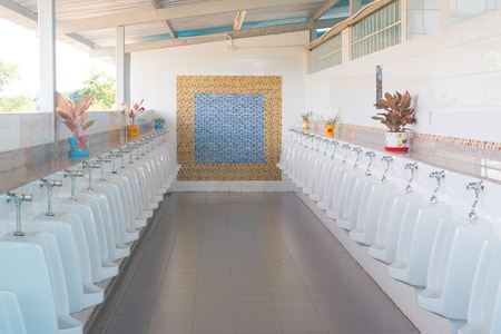 Man toilet in oil pumpの写真素材